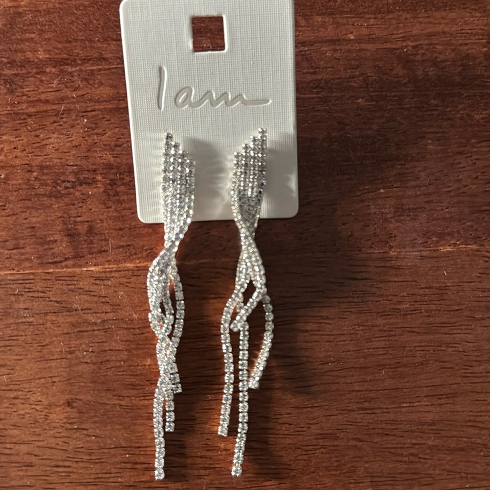 Hanging rhinestone earrings